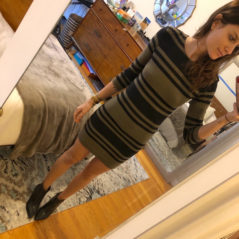 Olive green bodycon dress